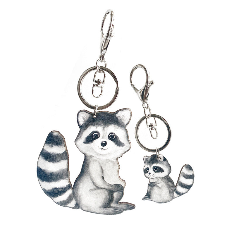 Wholesale Cute Cat Raccoon Hedgehog Mother and Child Keychains